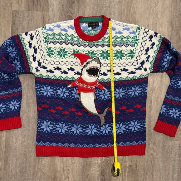 Blizzard Bay Shark in Santa Hat Ugly Holiday Sweater - Picture 4 of 6